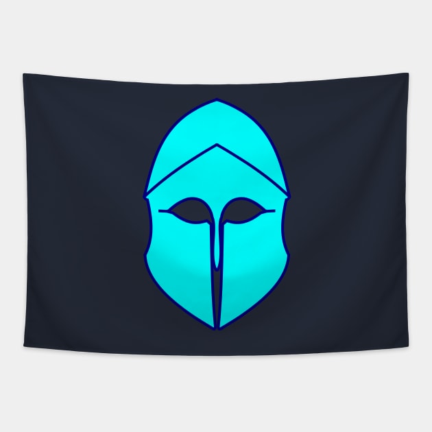 Corinthian helmet (aqua blue) Tapestry by PabloDeChenez