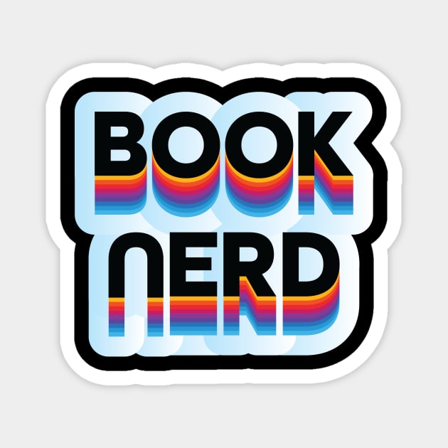 Book Nerd Retro Design Magnet by Lacey Barber Creative