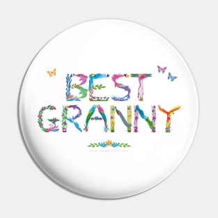 Best Granny - tropical wordart Pin