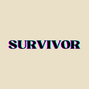 Survivor Glitch Typography T-Shirt