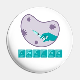 Vaccinate science themed design Pin