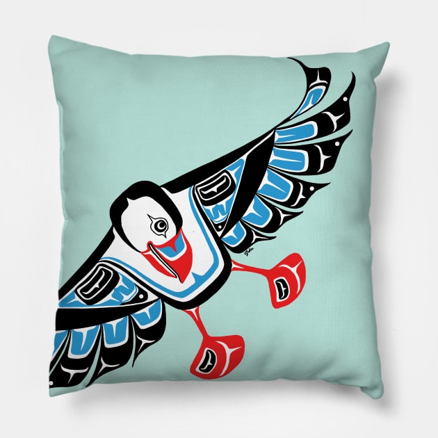 PNW Puffin Pillow by Featherlady Studio