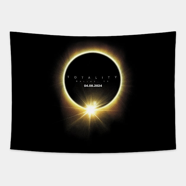 Totality Solar Eclipse 2024 04.08.24 Seen From Dallas Texas Tapestry by SanJKaka