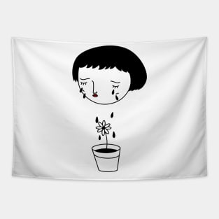 crying girl Tapestry