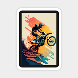 Dirt bike wheelie- Orange minimalistic Magnet