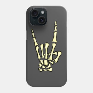 Metal Fingers Rock Creepy Halloween Skeleton Hand Gesture Swearing Phone Case