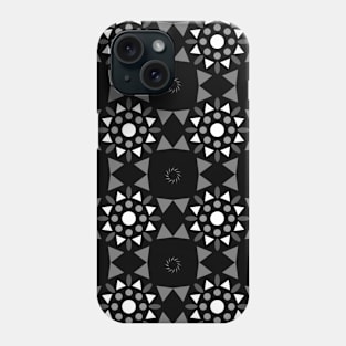 Black and white vector tile pattern Phone Case