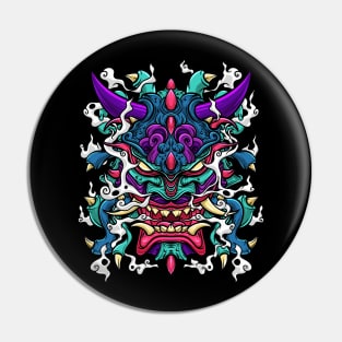 Oni Mask Hannya Demon Evil Japanese Pin