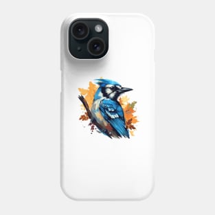 Blue Jay Colourful Autumn Graphic Phone Case