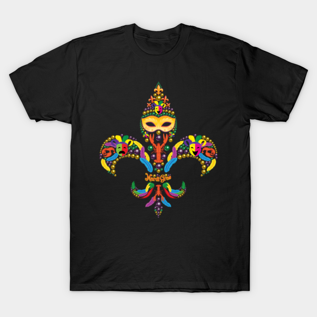 Fleur de Lis & Mardi Gras Mask New Orleans Souvenir - Fleur De Lis - T-Shirt