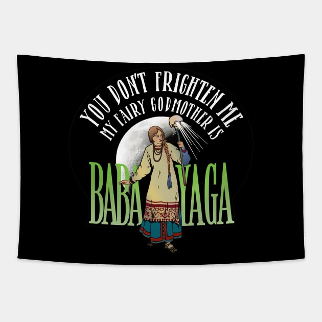 My Fairy Godmother is Baba Yaga Tapestry by LaughingCoyote