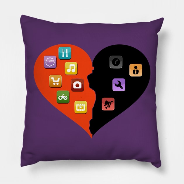 Love vs Hate - Apps Pillow by i2studio