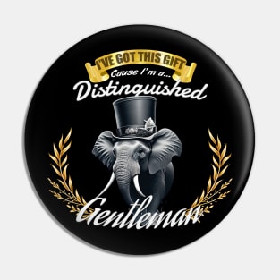 The Distinguished Elephant Gentleman Pin