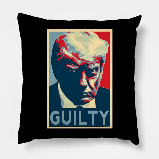 Trump Guilty Mugshot - by-CH3Media Pillow by CH3Media