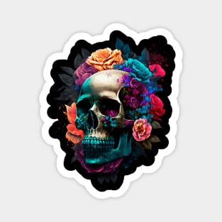 flower skull Magnet