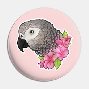 Cute African Grey Pin