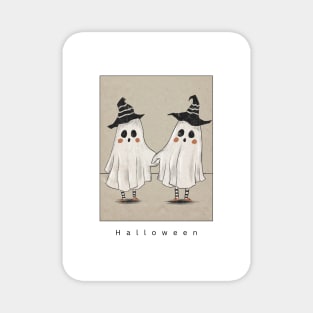 Whimsical Halloween Ghost Magnet