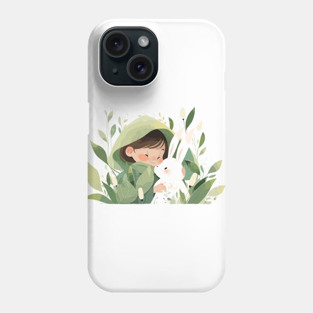 Cute Rabbit Bunny Animal Loving Cuddle Embrace Children Kid Tenderness Phone Case by Cubebox