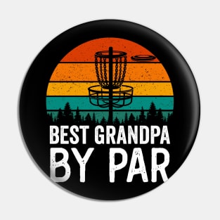 Best Grandpa By Par Funny Disc Golf Player Vintage Pin