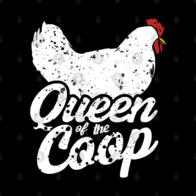 cool farmer queen of the coop chicken farm animals by A Comic Wizard