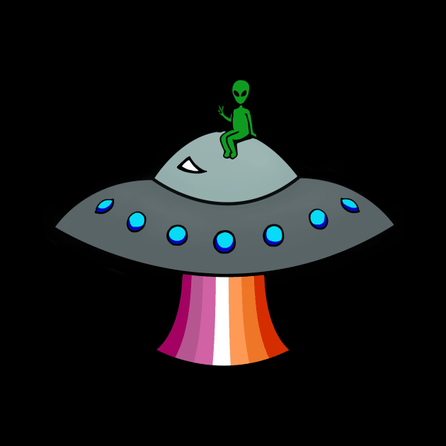 Lesbian Pride Alien (Orange Flag) by MythicalPride