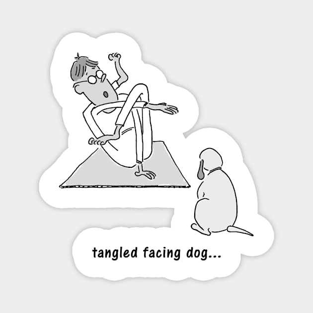 tangled facing dog Magnet by mellish