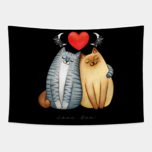 Couple cat love Tapestry