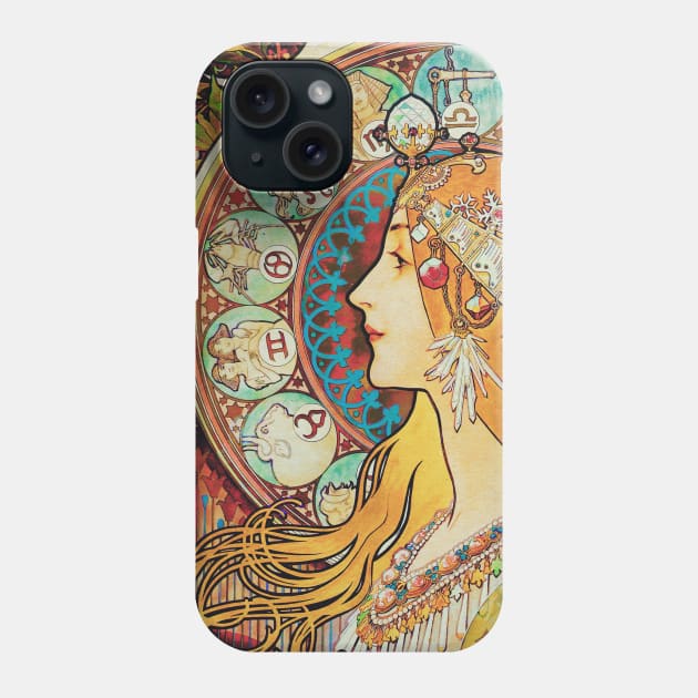 Vintage Gypsy Astrology Poster | Alphonse Mucha Phone Case by visionarysea