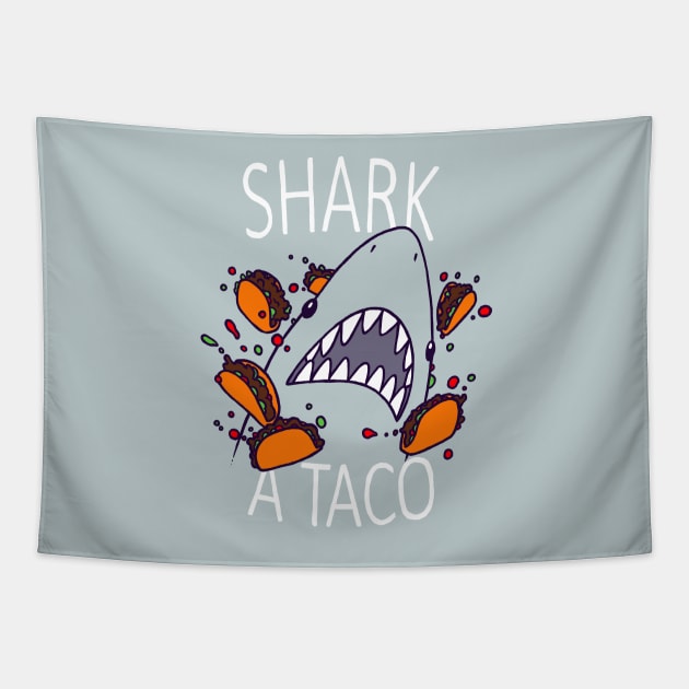 SHARK A TACO Tapestry by ivanrodero