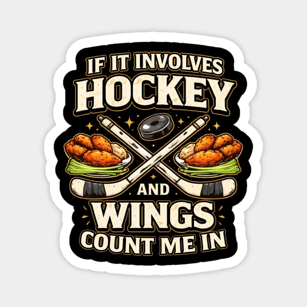 If It Involves Hockey And Wings Count Me In Magnet by ArtistTee ⭐⭐⭐⭐⭐