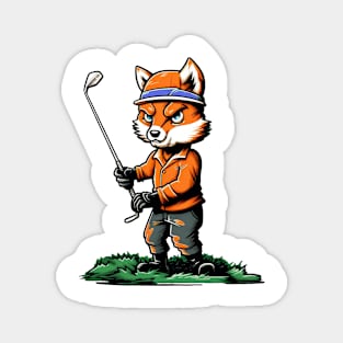 Cute fox playing golf Magnet
