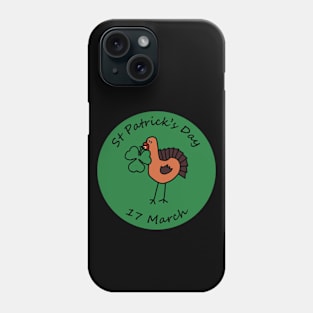 Thanksgiving Turkey and Shamrock St Patricks Day Phone Case