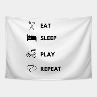 Eat sleep play repeat gamer lifecycle Tapestry