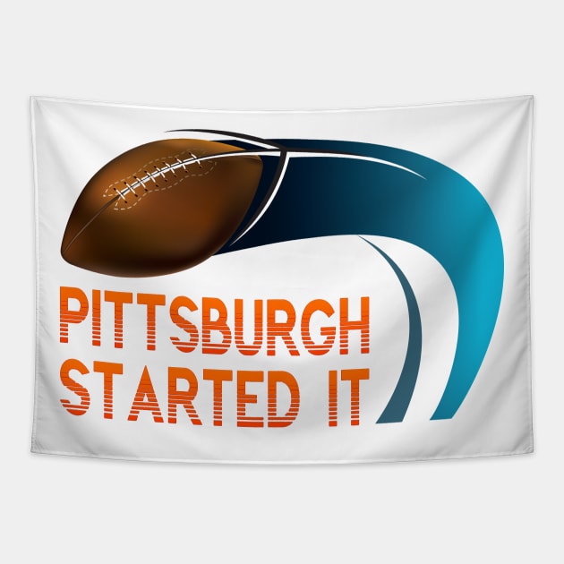 Pittsburgh Started It Tapestry by remixer2020