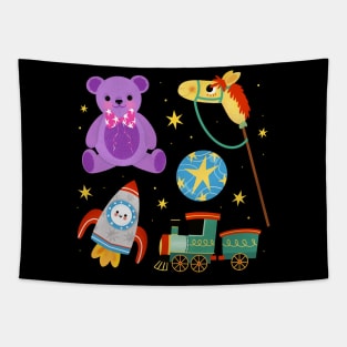 Christmas toys hand drawn Tapestry