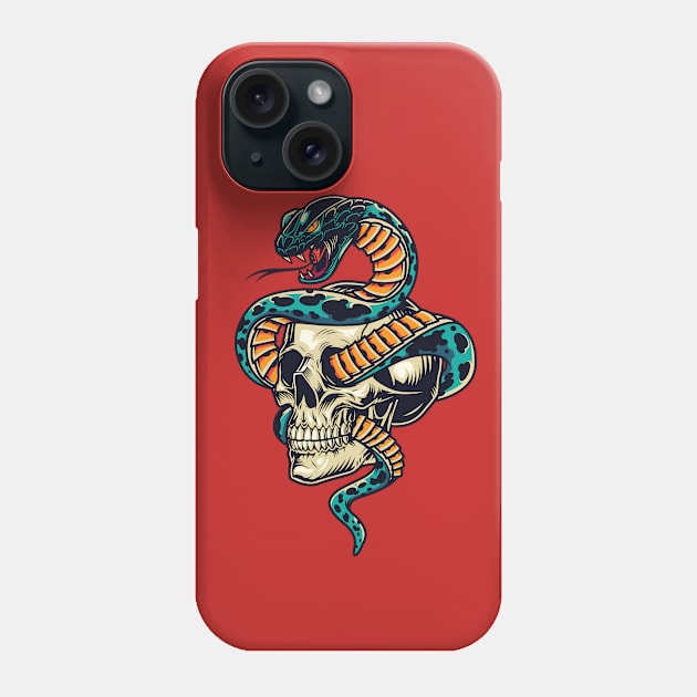 Snake Skull Phone Case by Mako Design 