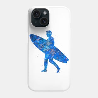 Surfer man blue art Phone Case