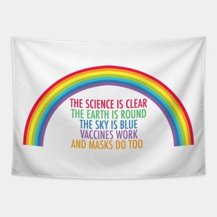 Vaccines Work Wear A Mask Rainbow Rhyme Tapestry