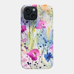 Impressionist wildflower pattern Phone Case