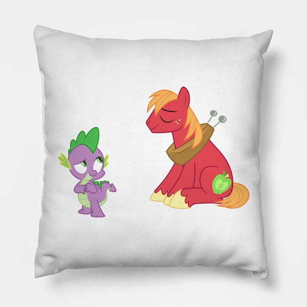 Big Mac and Spike 2 Pillow by CloudyGlow