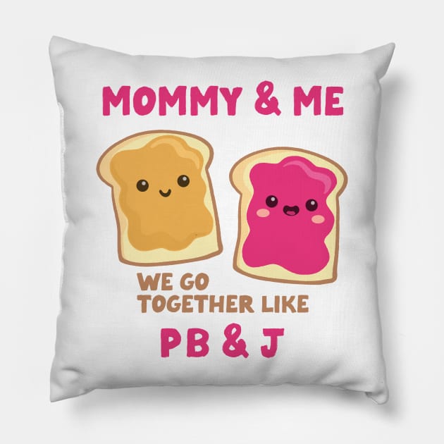 pbj mommy & me (raspberry) Pillow by mystudiocreate