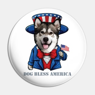 Fourth of July Pun Alaskan Malamute Pin