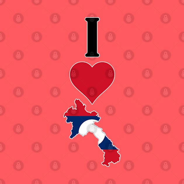 I Heart Laos Vertical I Love Lao National Flag Map by Sports Stars ⭐⭐⭐⭐⭐