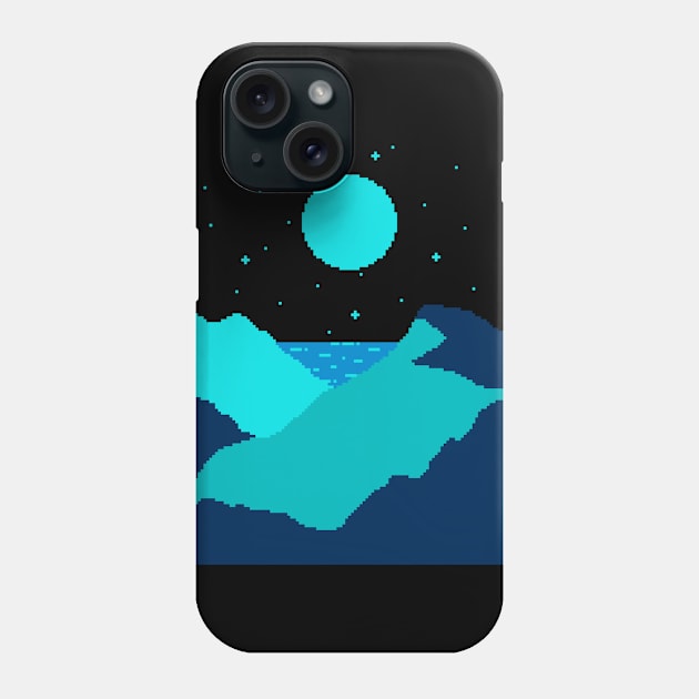 Blue Moon Over Mountains Phone Case by Zeatt_