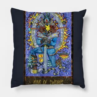 King Of Swords. Magic Gate Tarot Card Design. Pillow