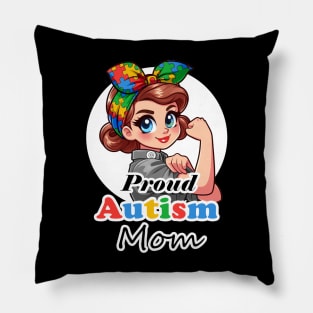 Proud Autism Mom Front Only Pillow