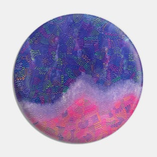 Psychedelic Midnight Beach Pin