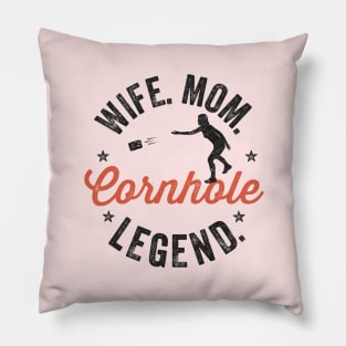 Cornhole Shirt Vintage Funny Wife Mom Cornhole Legend Pillow