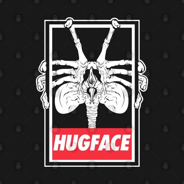 HUGFACE black tee by Samtronika