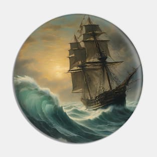 Ship Sailing Through The Deep Blue Sea Pin